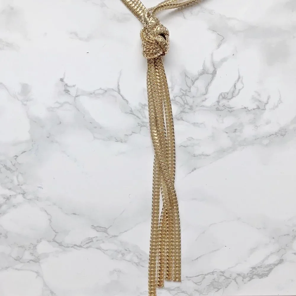 2/$30 HOST PICK!!!Gold Knot Long Chain Necklace